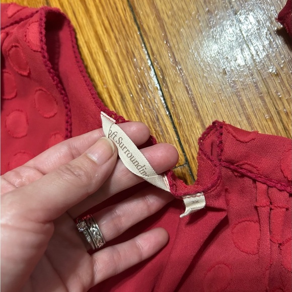 Soft Surroundings Besito Blouse Womens Size 2X Red Polka Dot Bell Sleeve - Picture 11 of 12